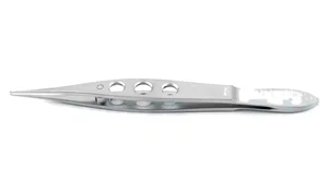 Thornton incision spreader 4 1/4" straight shafts, designed to spread and examine corneal incisions angled 0.1mm tapered sandblasted tips wide serrated handle (020040002)