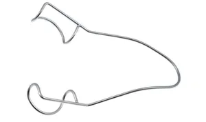 Wire lid speculum 2 1/4" adult size 14.0mm flared rounded closed wire blades, temporal approach (010040054)