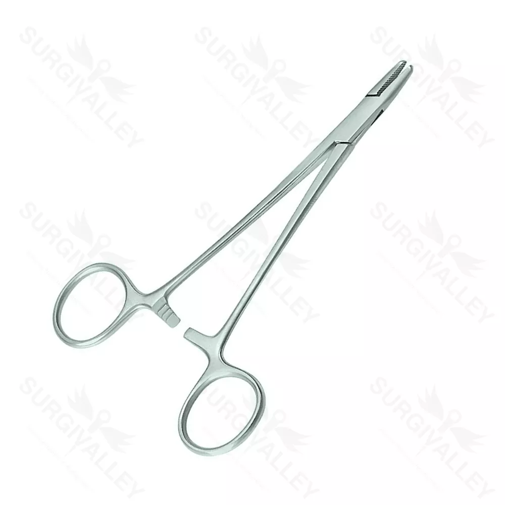 Baumgartner Needle Holde Serrated Jaws Straight Holding Larger Needles