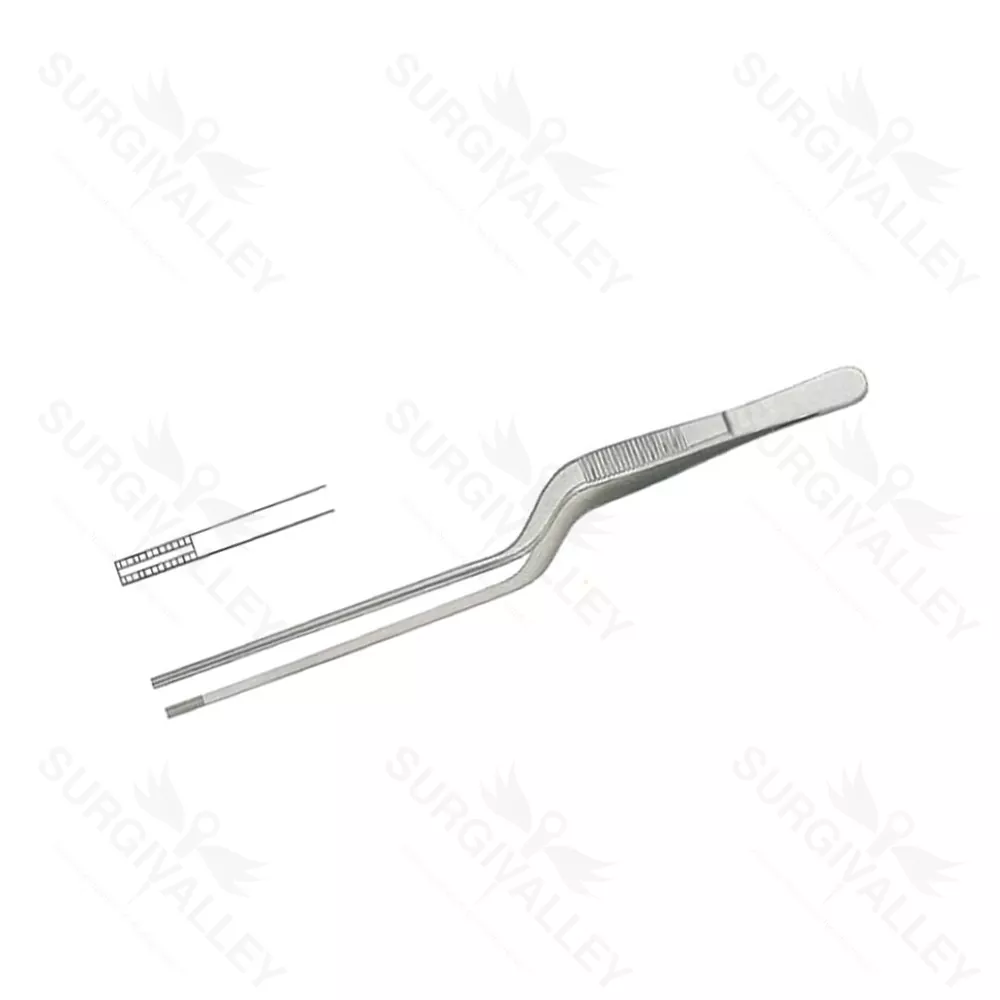 Brown Cushing Bayonet Tissue Forceps Flat Handles 180mm