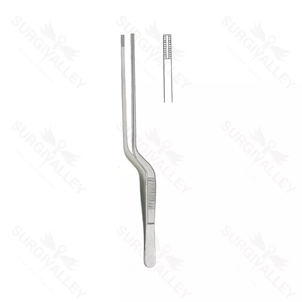Brown Cushing Bayonet Tissue Forceps Flat Handles 180mm