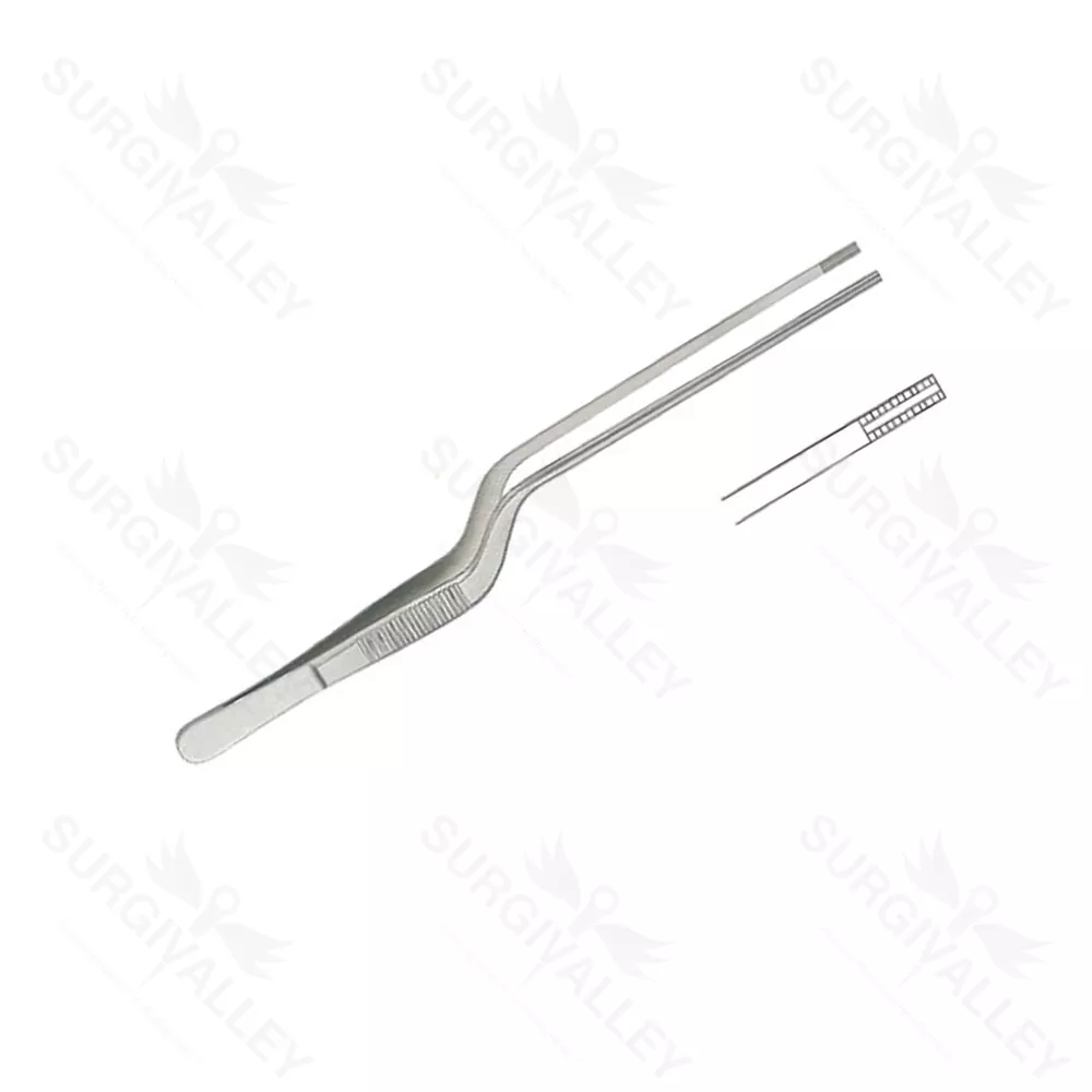 Brown Cushing Bayonet Tissue Forceps Flat Handles 180mm
